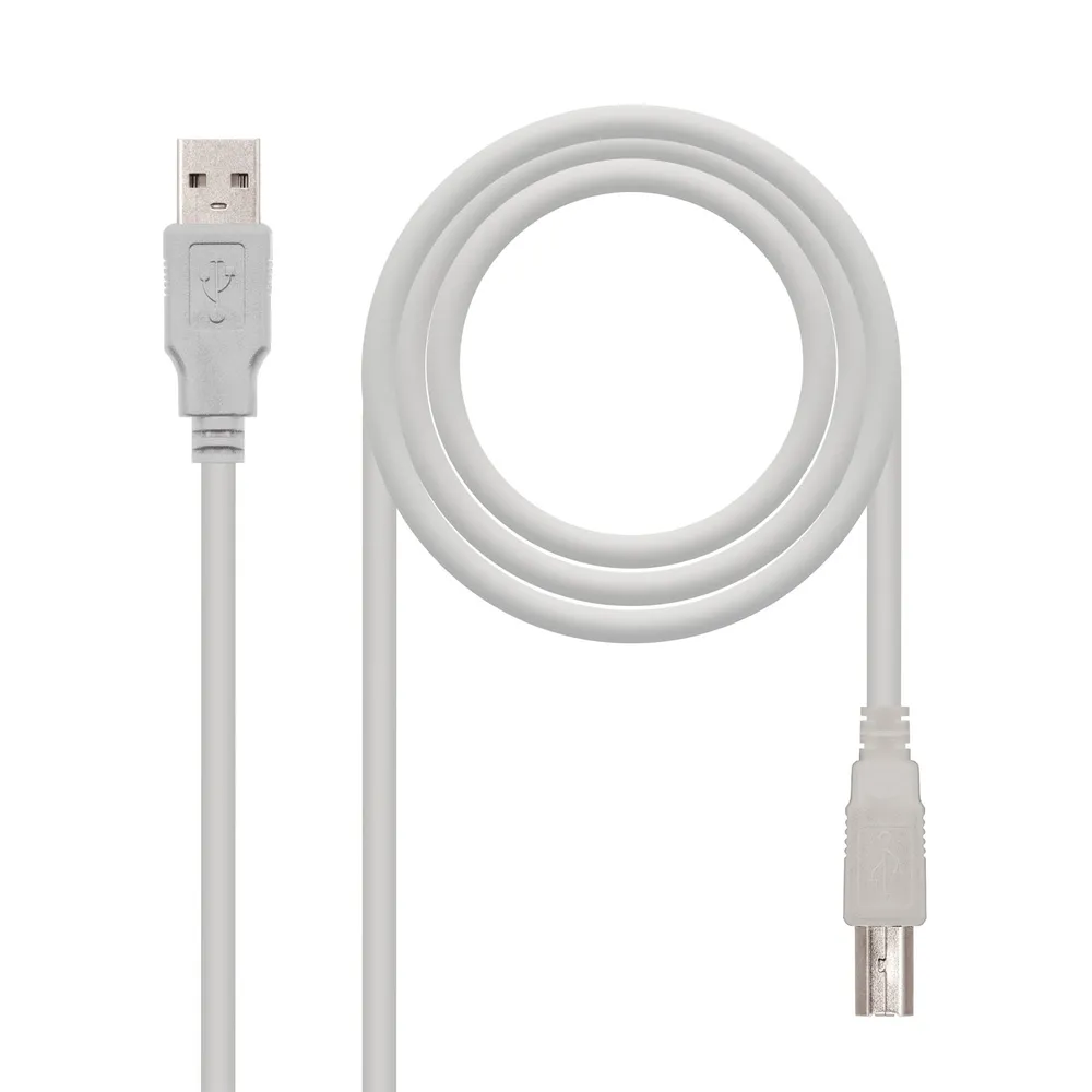Nanocable Druckerkabel USB 2.0 Typ A/B Stecker/Stecker 3 m Beige