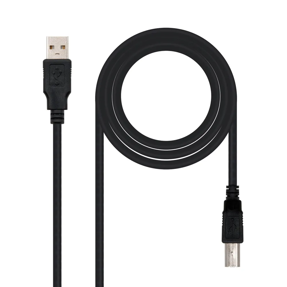 Nanocable USB 2.0-Druckerkabel Typ A auf Typ B Stecker/Stecker, 3 m, Schwarz