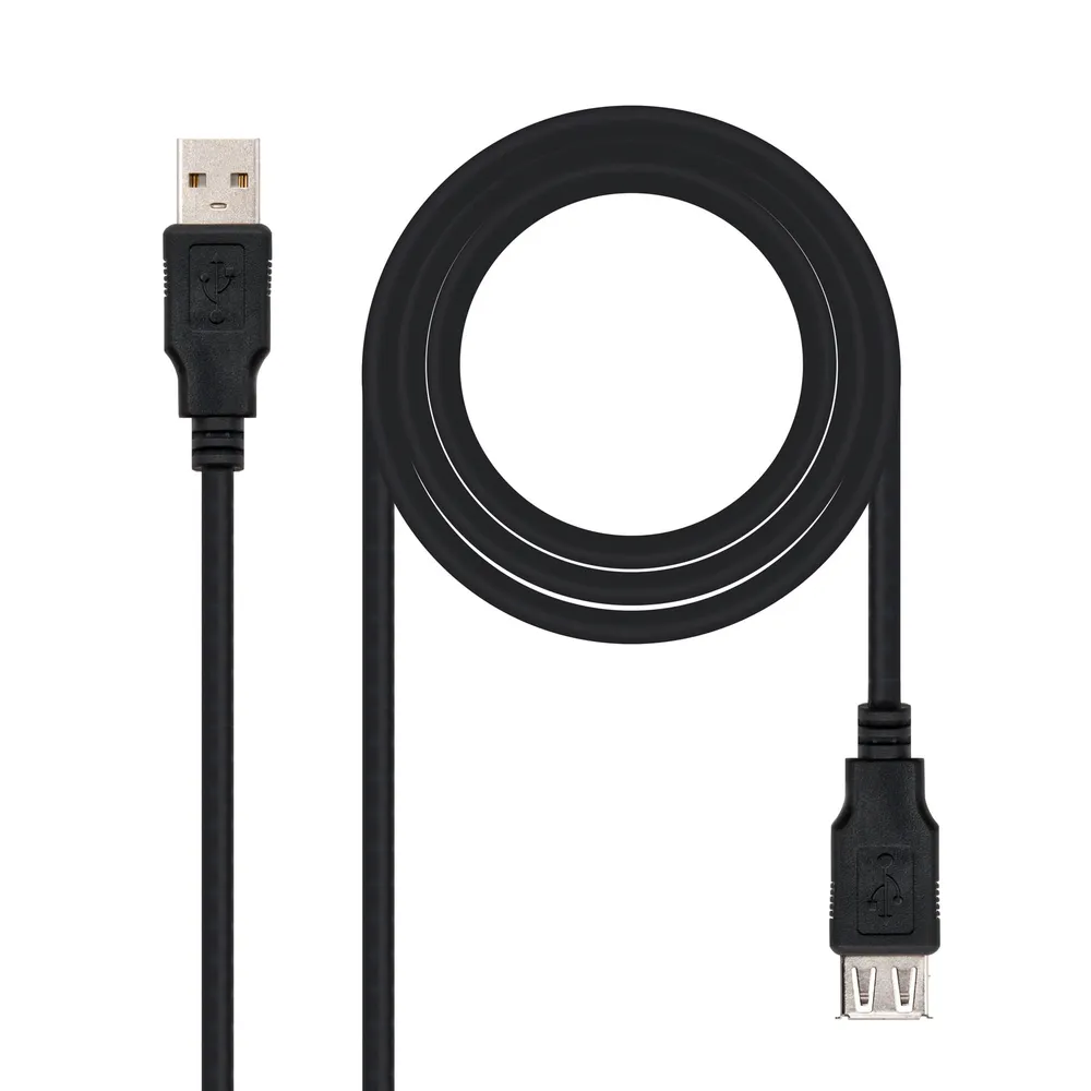 Nanocable USB 2.0 Typ A Stecker/Buchse-Kabel 1,8 m Schwarz