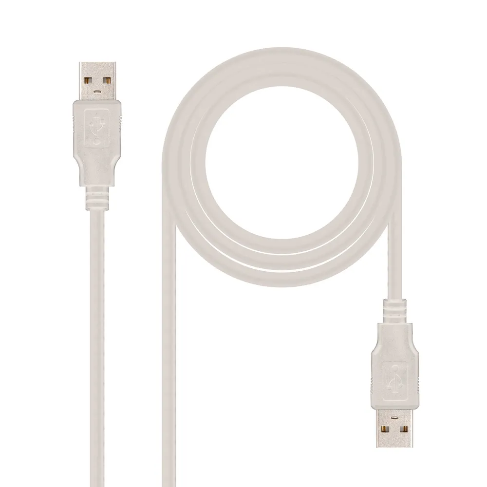 Nanocable USB 2.0 Typ A Stecker/Stecker-Kabel 3 m Beige
