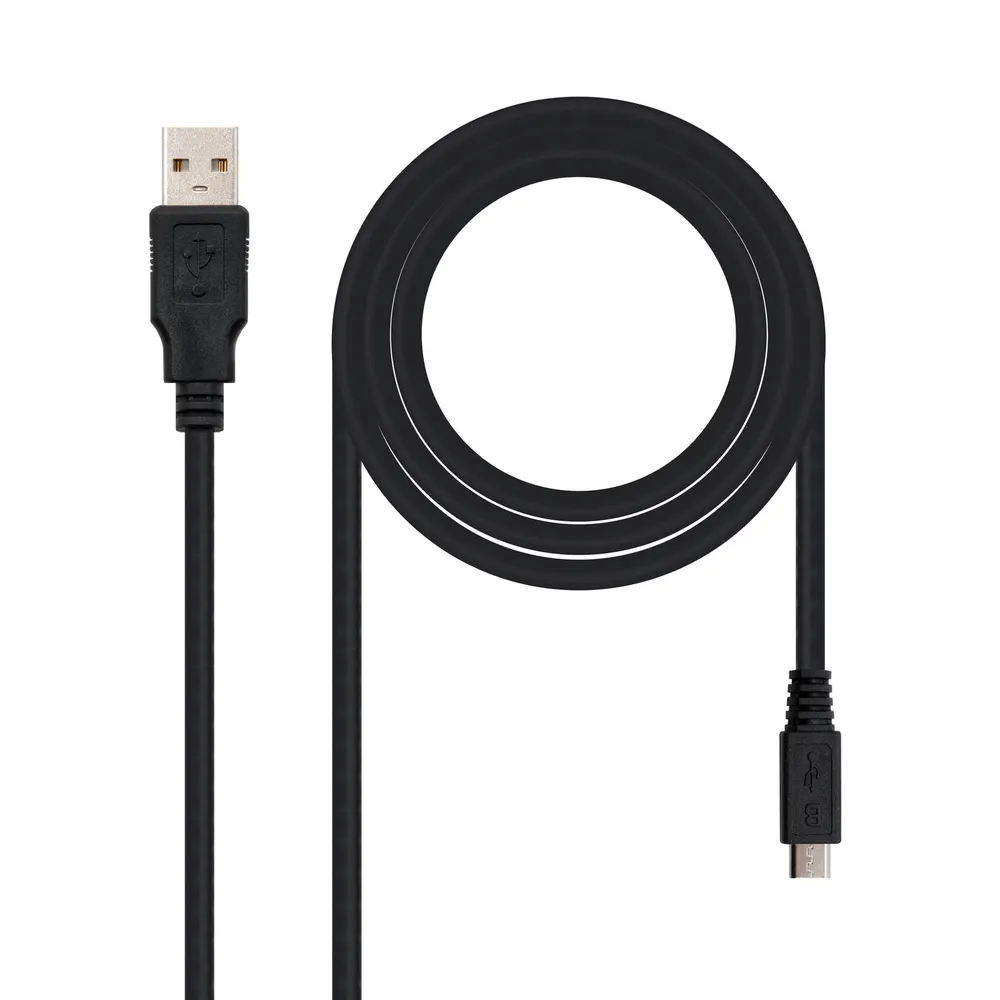 Nanocable-Kabel USB 2.0 Typ A auf Micro-USB Typ B Stecker/Stecker 3 m Schwarz