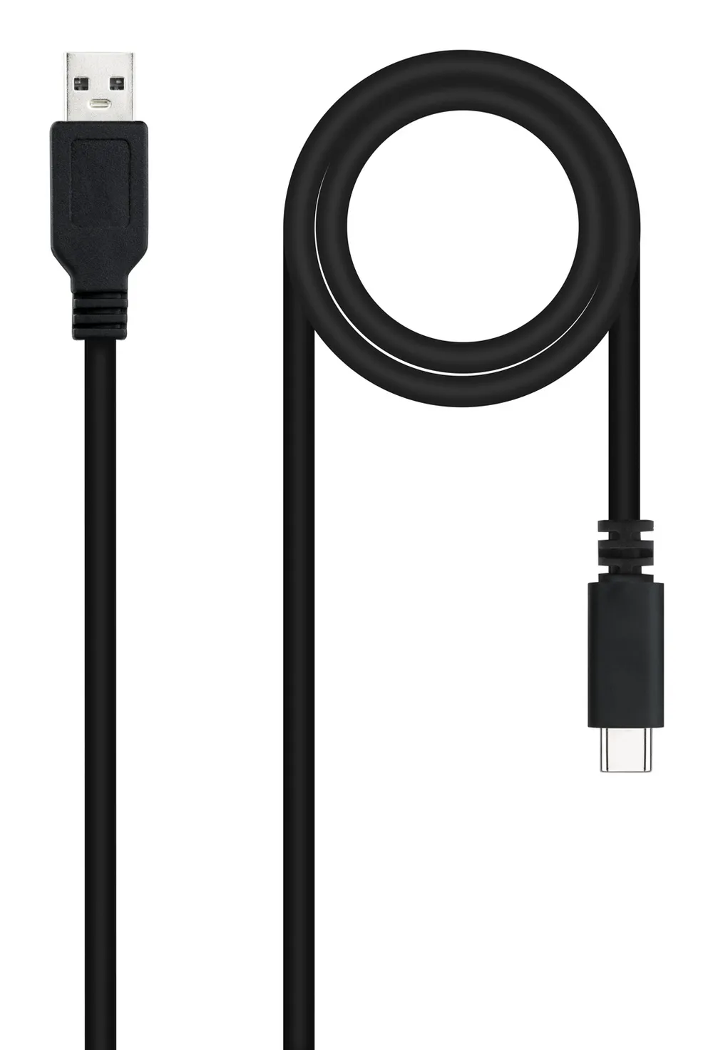 Nanocable USB-Typ-C-auf-USB-A-Stecker/Stecker-Kabel, 1 m, Schwarz