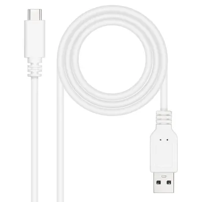 Nanocable USB 2.0-Kabel USB-C-Stecker auf USB-A-Stecker 2 m Weiß