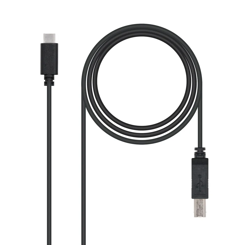 USB-C zu USB-B 2.0 Kabel Nanocable 1m Schwarz