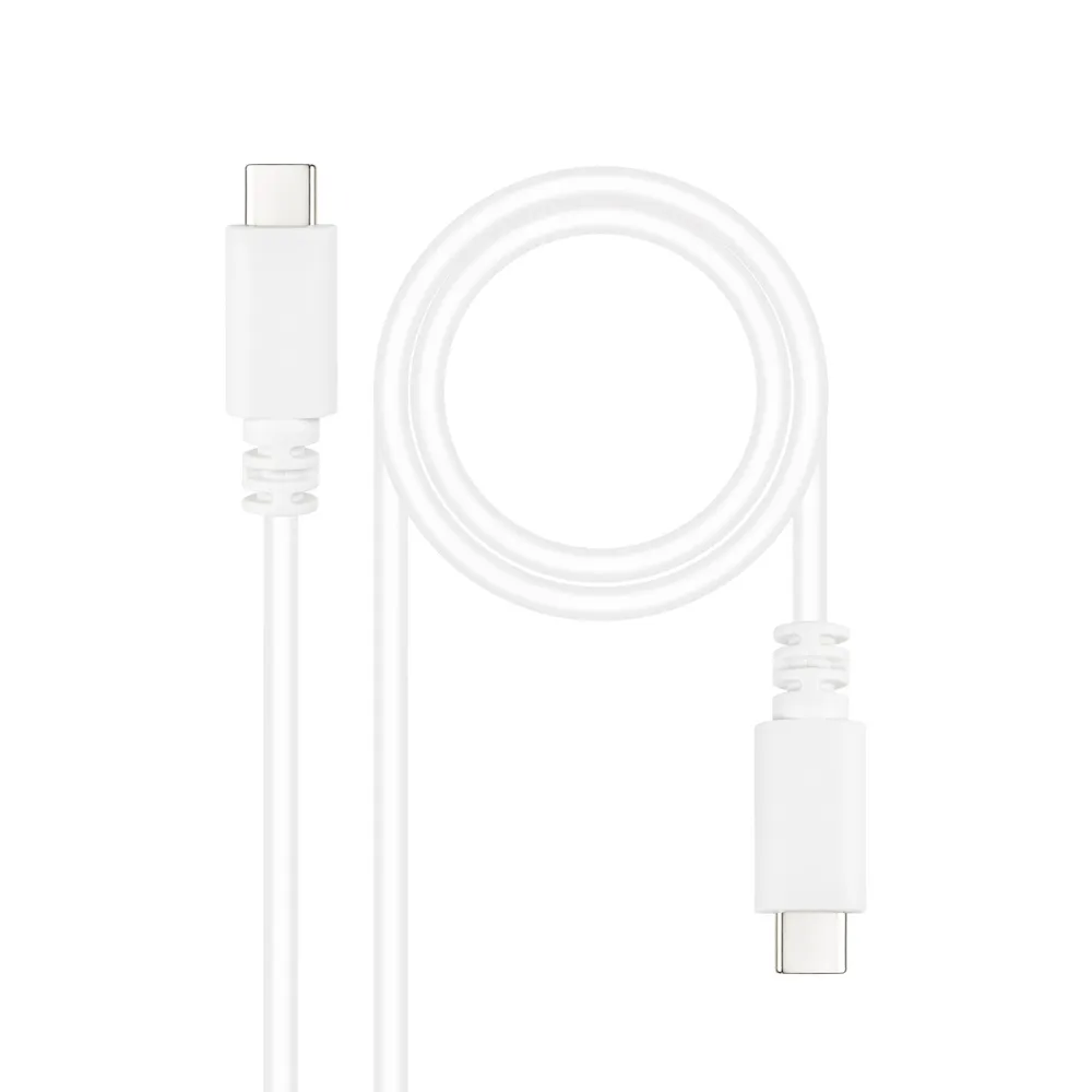 USB-Kabel Nanocable Typ C 1m 3A USB 2.0 480Mbps Weiß USB-C USB-C