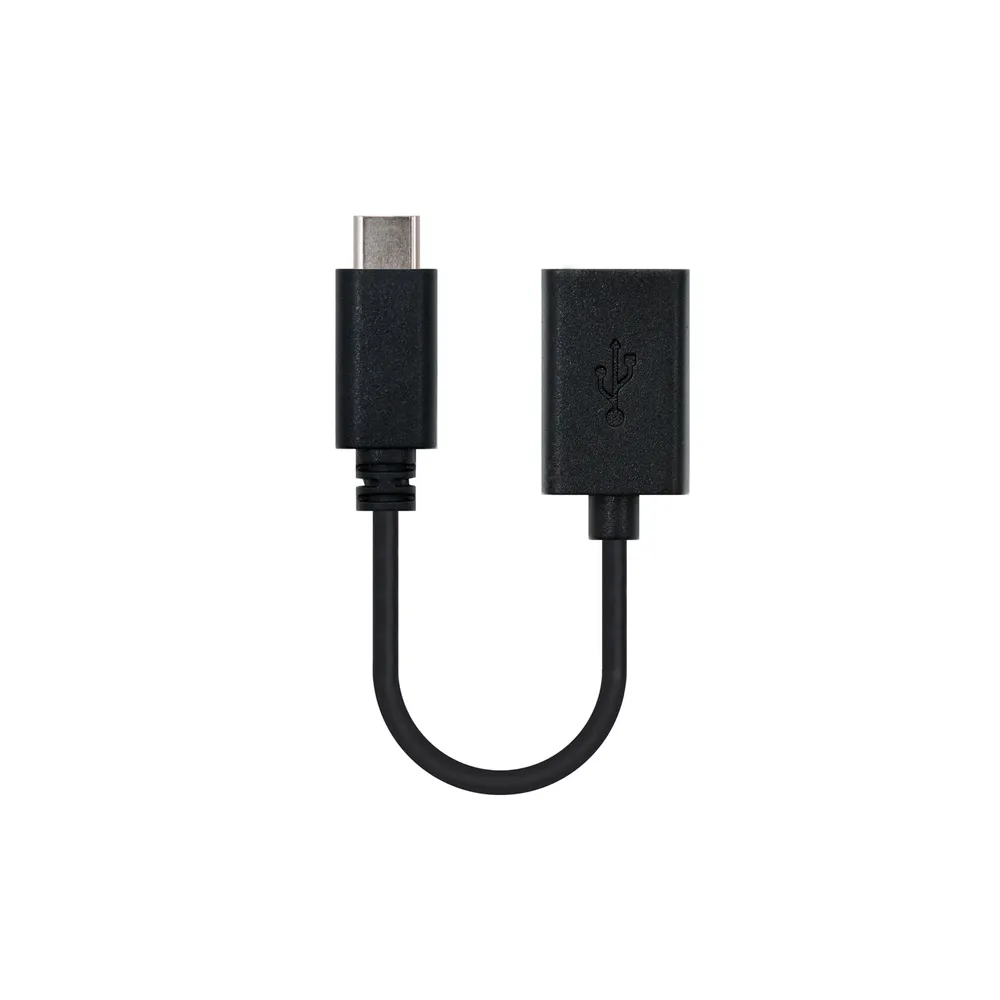 Nanocable USB 2.0 Kabel Typ C auf USB Typ A Stecker/Buchse 15cm Schwarz