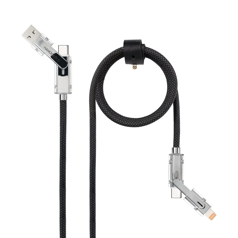 Kabel USB Nanocable 2 m USB A/USB C an USB C/Lightning 27 W Schwarz Grau