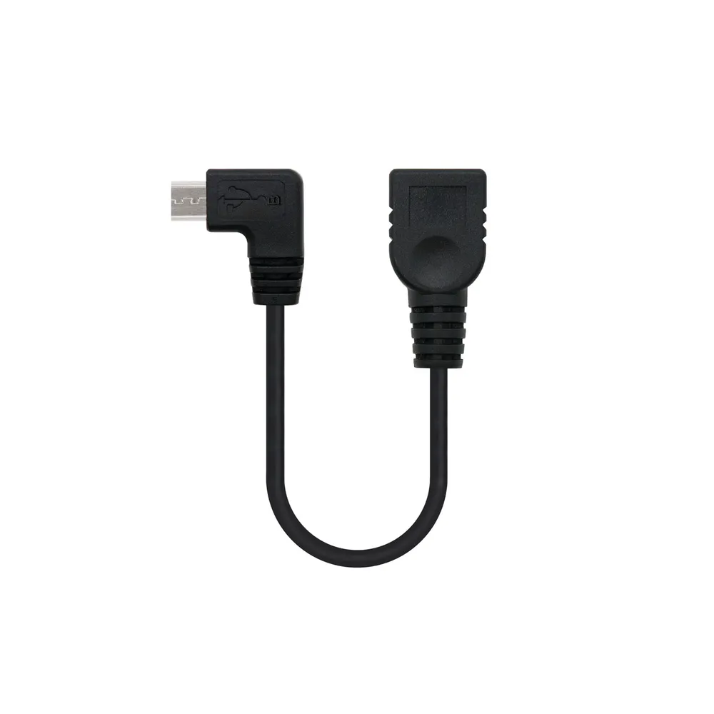MicroUSB-OTG-Kabel B/M-A/H abgewinkelt 15 cm Schwarz