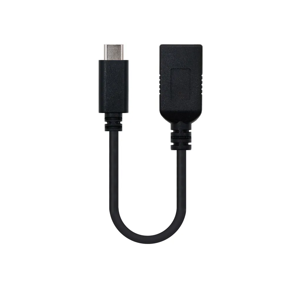 Nanocable USB 3.1 Typ C auf USB Typ A Stecker/Buchse Kabel 15cm Schwarz