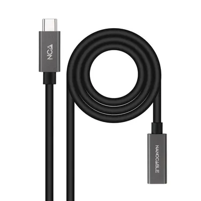 Nanocable USB-C-Verlängerungskabel 4K/60Hz Stecker/Buchse 0,5m Schwarz
