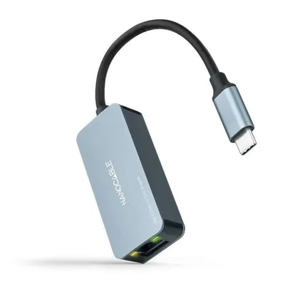Nanocable USB-C 3.2 Gen1 auf Ethernet 2.5G Adapter Aluminium Grau 15cm
