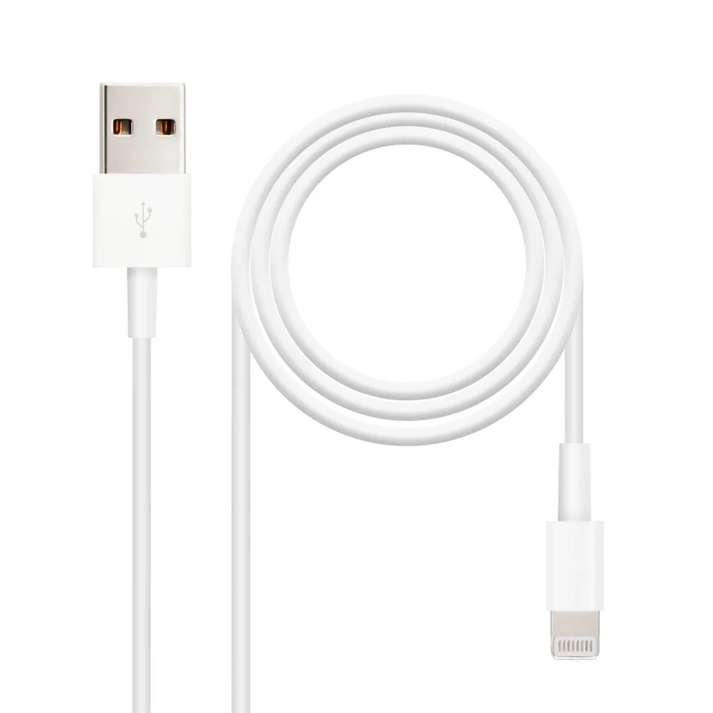 Nanocable Lightning auf USB 2.0 Kabel Stecker/Stecker 1m Weiß