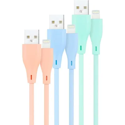 Nanocable Pack 3 USB 2.0-auf-Lightning-Kabel Stecker/Stecker 1 m Rosa/Blau/Grün