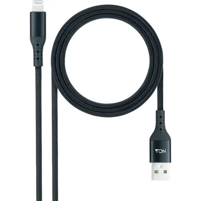 Nanocable Lightning-auf-USB-2.0-Stecker/Stecker-Kabel, 1 m, Schwarz