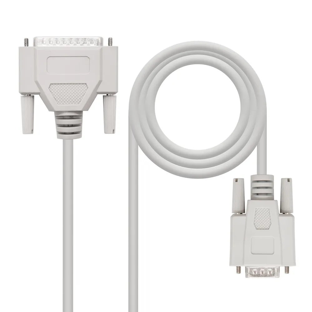 Nullmodem-Kabel Nanocable DB9 Females – DB25 Males 1,8m Beige Nullmodem-Kabel Nanocable DB9 Females – DB25 Males 1,8m Beige