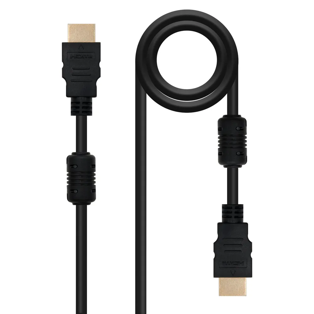 HDMI-Kabel Nanocable 1.8m V1.4 Ferrit Gold 4K 3D Schwarz