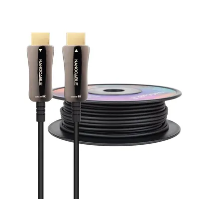 Nanocable HDMI-Kabel 2.1 AOC 8K Stecker/Stecker 100 m Schwarz