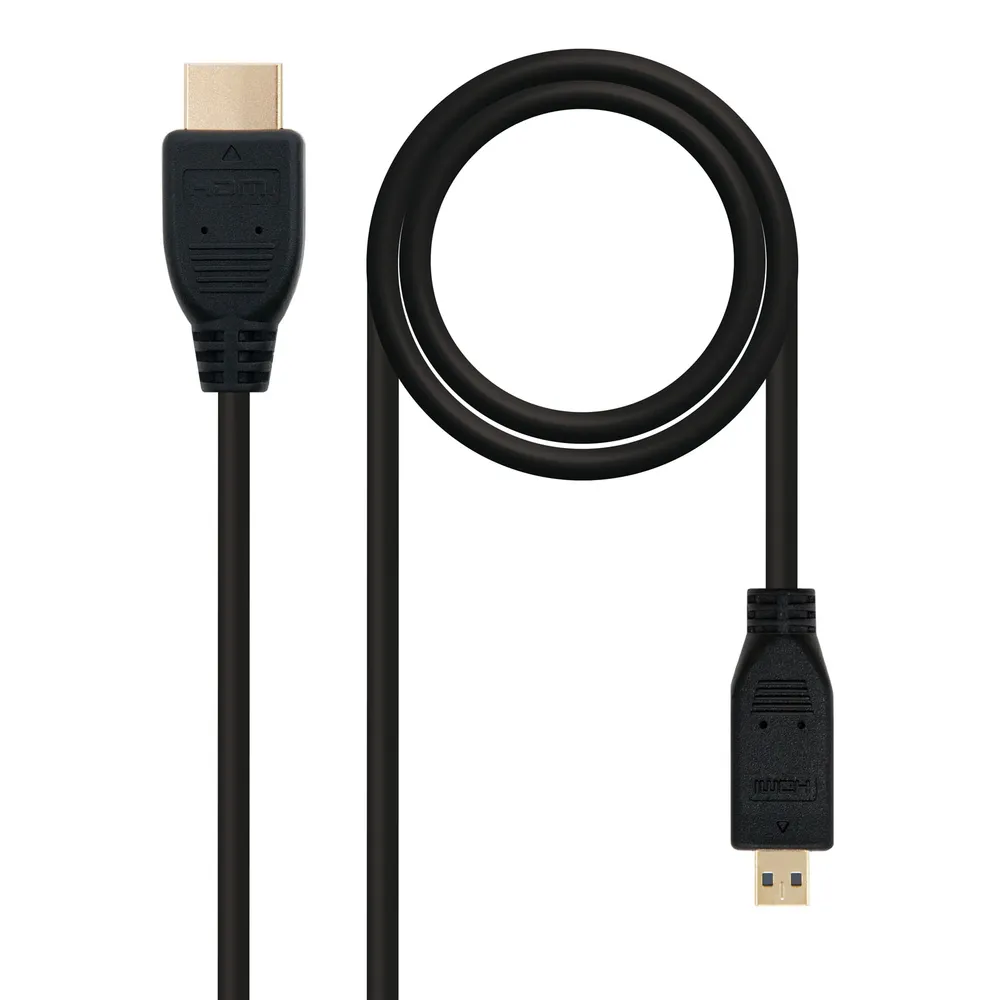 Nanocable Micro HDMI auf HDMI High Speed Kabel Stecker/Stecker 0,8m