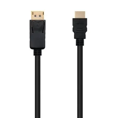 Nanocable 10.15.4300 DisplayPort-Stecker auf HDMI-Stecker, 4K-Konverterkabel, 0,5 m, Gold/Schwarz