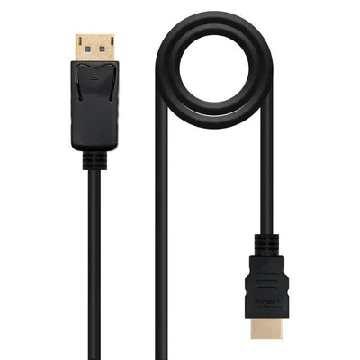 Kabel Nanocable DisplayPort auf HDMI 1m Schwarz Goldkontakte
