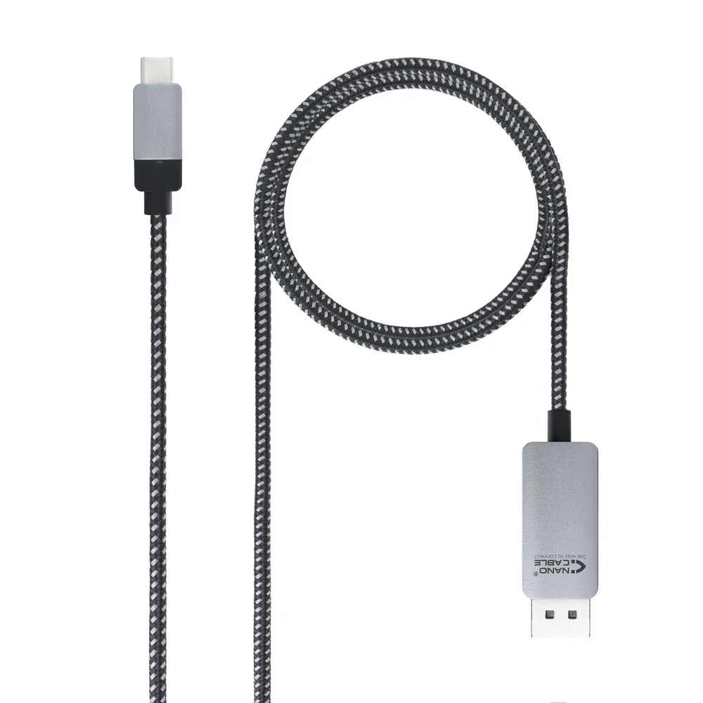 Nanocable Konverterkabel USB-C-Stecker auf DisplayPort-Stecker, 1,8 m, Schwarz
