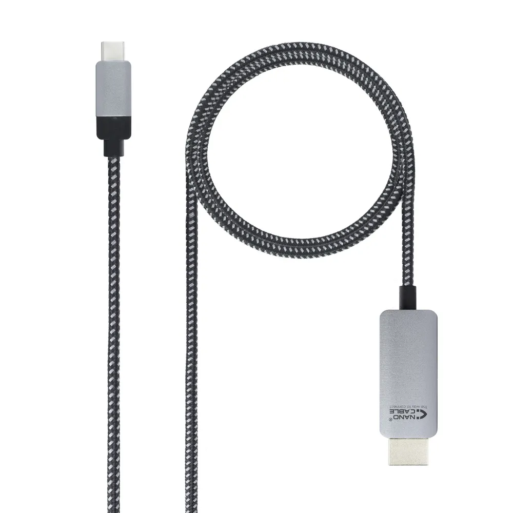 Nanocable USB-Typ-C-auf-HDMI-Stecker/Stecker-Konverterkabel, 3 m, Schwarz