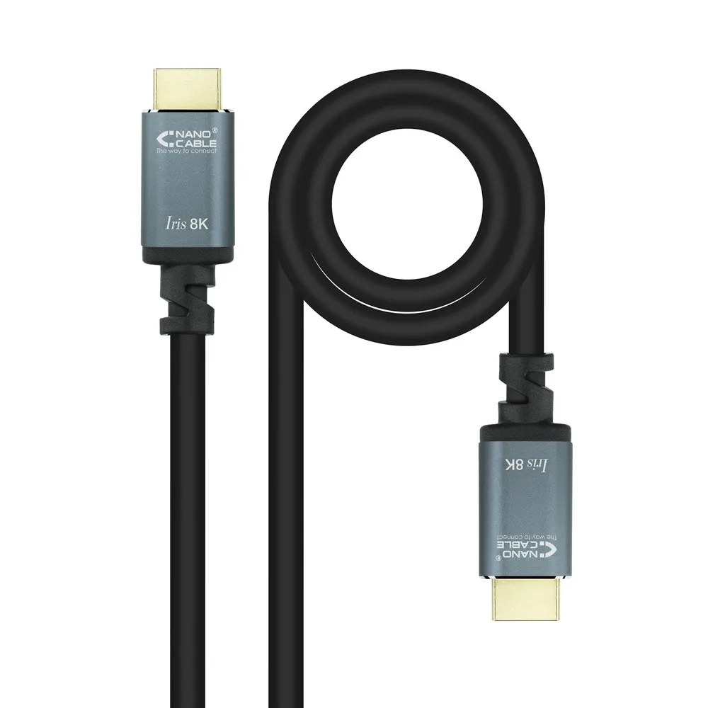 Nanocable HDMI 2.1 Iris 8K Kabel Stecker/Stecker 1m Schwarz