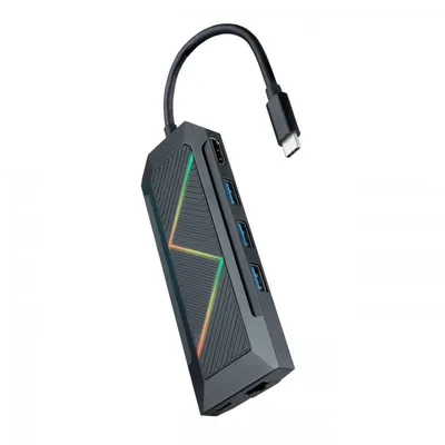 Nanocable Hub 8 in 1 USB-C auf USB/USB-C/HDMI/RJ45/Kartenleser/PD 100 W