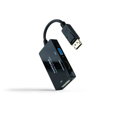Nanocable DisplayPort auf HDMI/DVI/VGA Konverter 20cm Schwarz