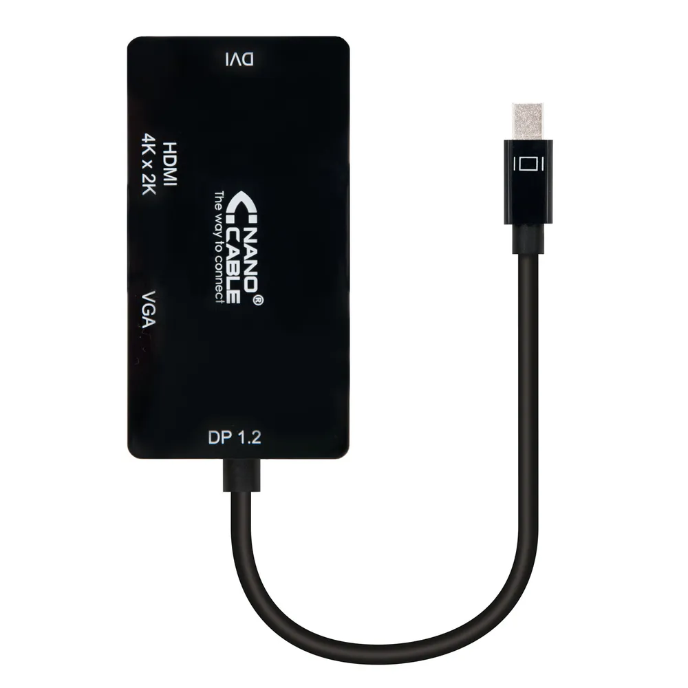 Konverter Nanocable Mini DisplayPort zu VGA HDMI 4K 15 cm Schwarz RoHS