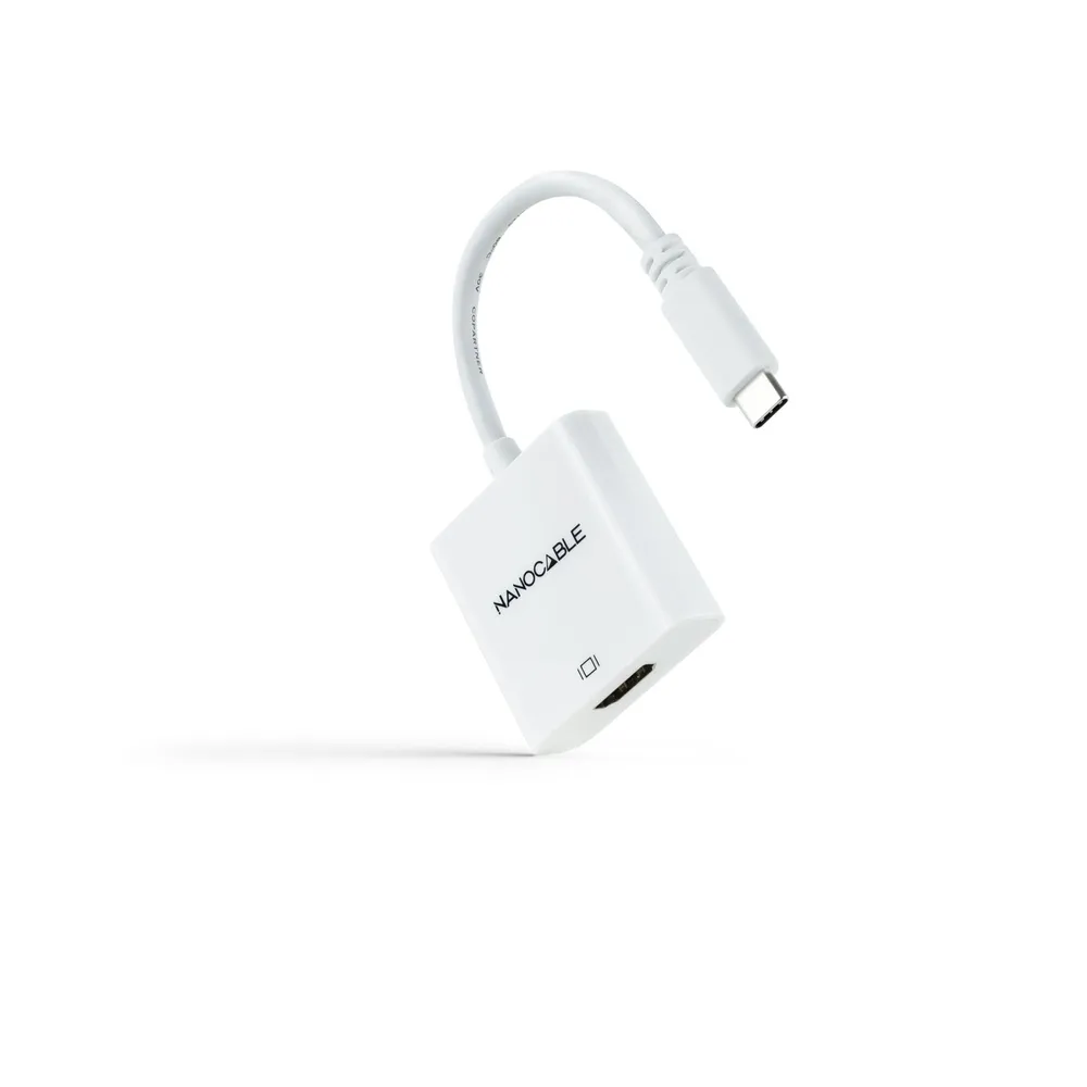 Nanocable USB-C auf HDMI 4K Konverterkabel Stecker/Buchse 15cm Weiß
