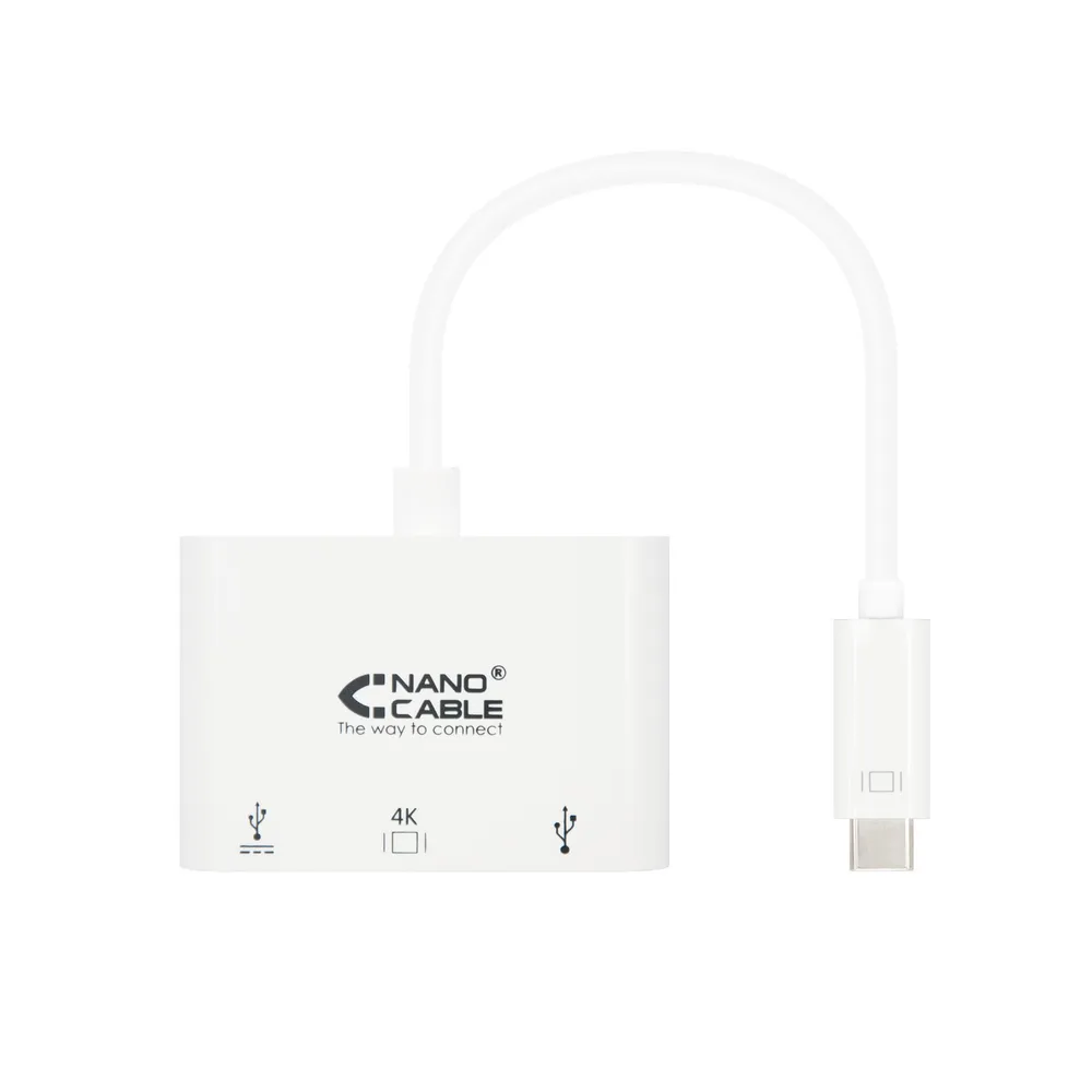 Nanocable 3-in-1 USB-C auf HDMI/USB 3.0/USB-C Konverter 15 cm