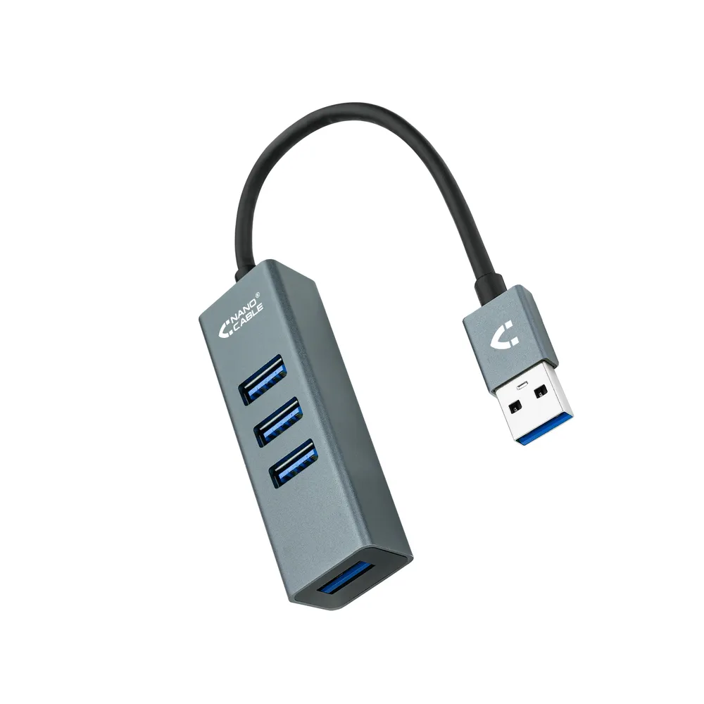 Nanocable Hub 4 USB 3.0 Ports Grau
