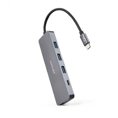 Nanocable USB-C Hub auf 3 USB 3.0/H Ports und 1 USB-C/H Port Aluminium 10cm Grau