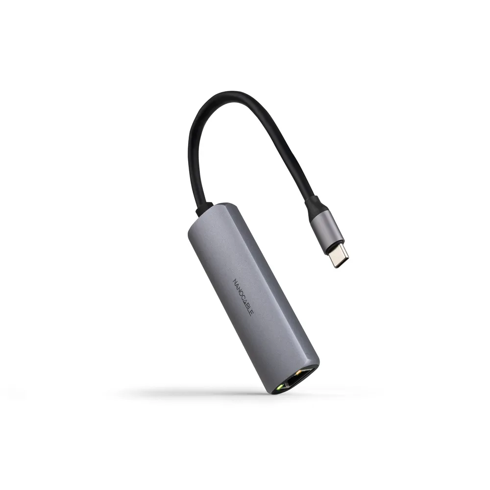 Adapter Nanocable 10.16.4603 USB-C 3.1 auf RJ45 PD 100W Grau 18cm Aluminium