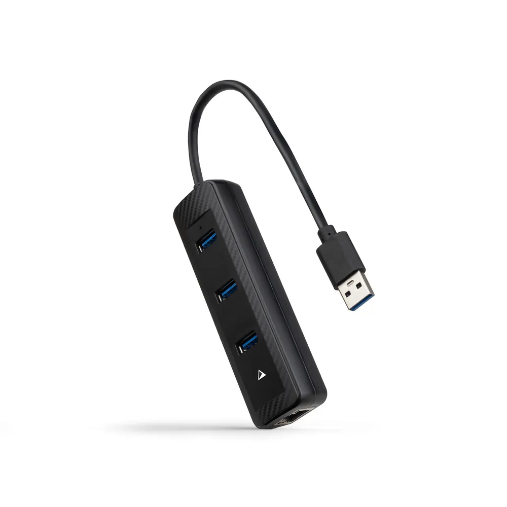 Hub Nanocable 3 Ports 5 Gbps USB-A 3.0 mit Gigabit Ethernet RJ45 ABS