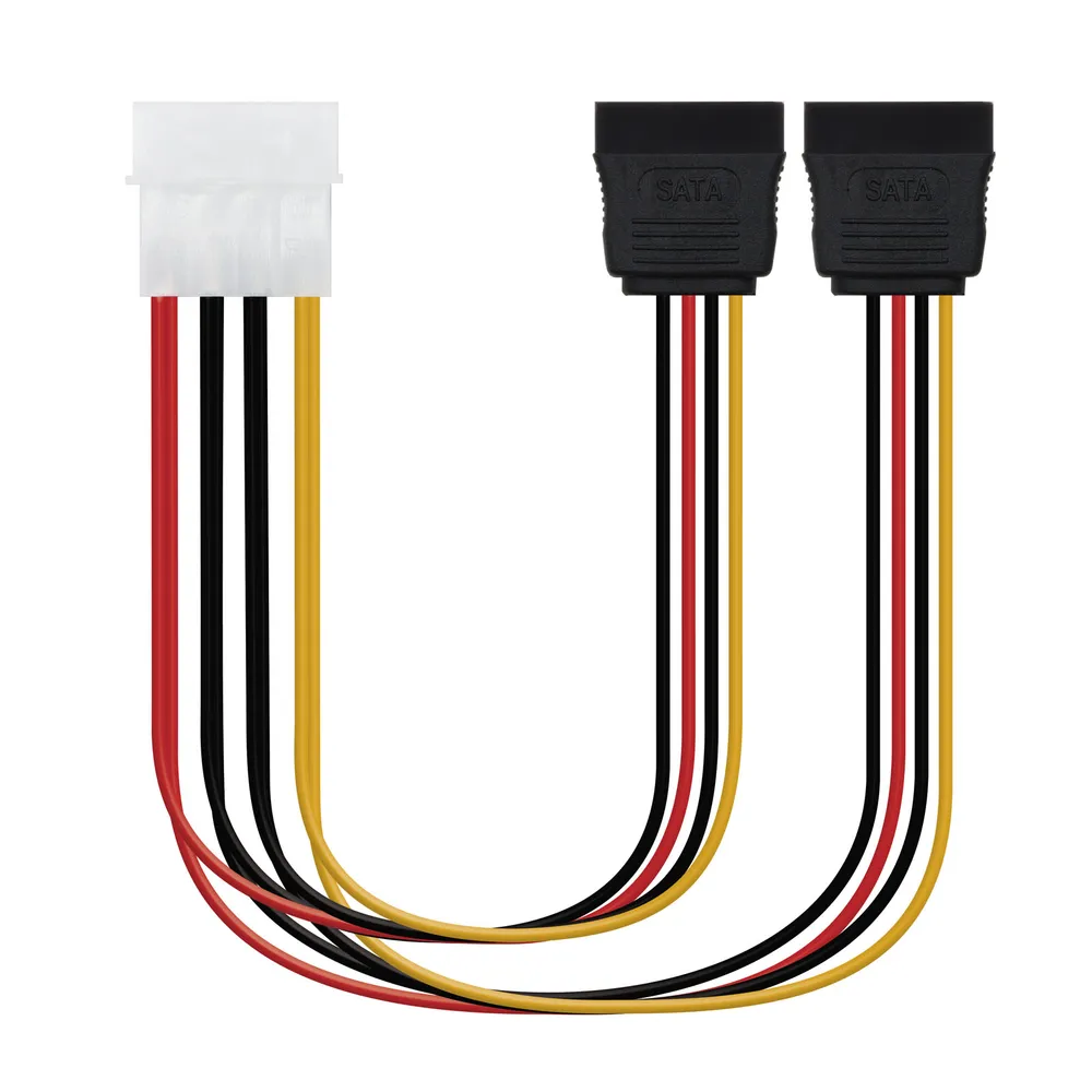 Stromadapter Nanocable 10.19.0101-OEM Molex 4-Pin Stecker auf 2x SATA Strom Buchse Kabel 20cm Stromadapter Nanocable 10.19.0101-OEM Molex 4-Pin Stecker auf 2x SATA Strom Buchse Kabel 20cm