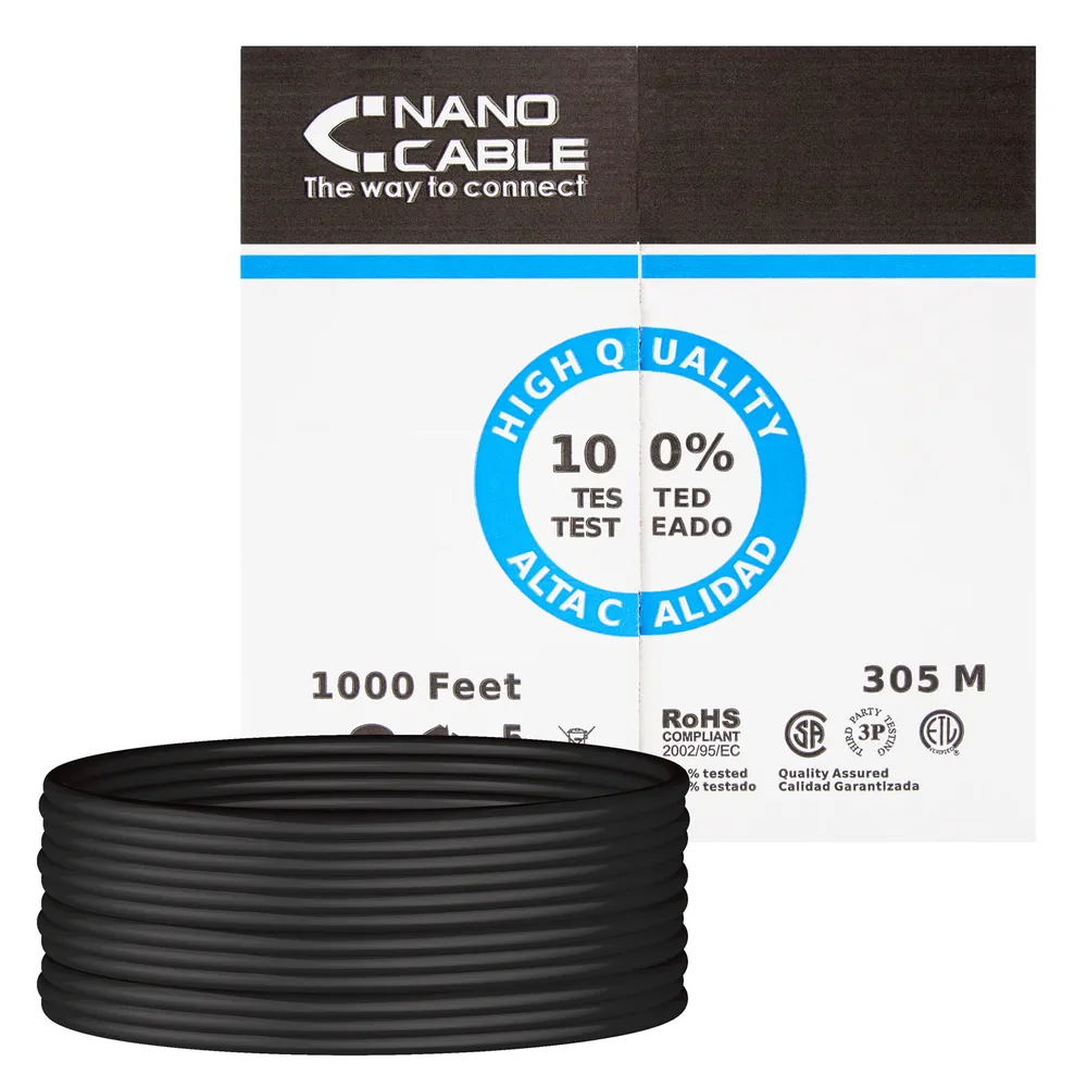 Cat 5e UTP-Kabelrolle, 305 m, Schwarz