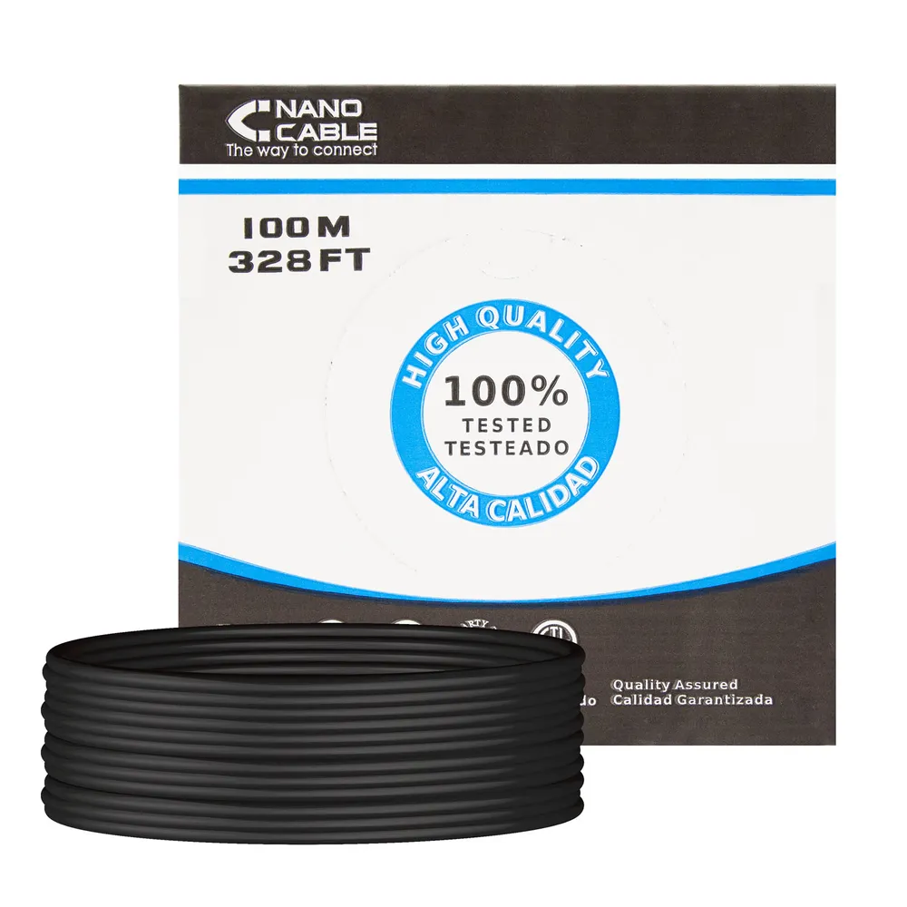 UTP Cat6-Kabelspule, 100 m, Schwarz