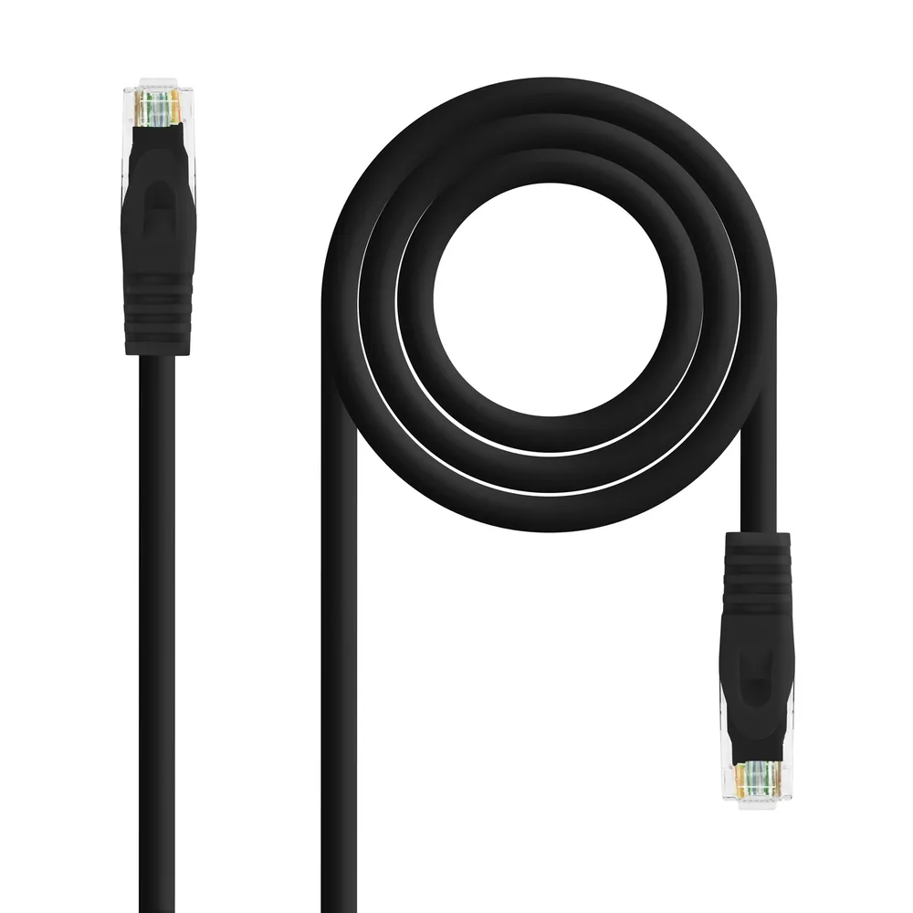 Netzwerkkabel Latiguillo RJ45 LSZH Cat.6A UTP AWG24 Schwarz 1m