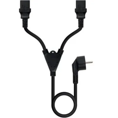 Netzkabel Nanocable 10.22.0100-L300 Schuko 2xC13 3m Schwarz