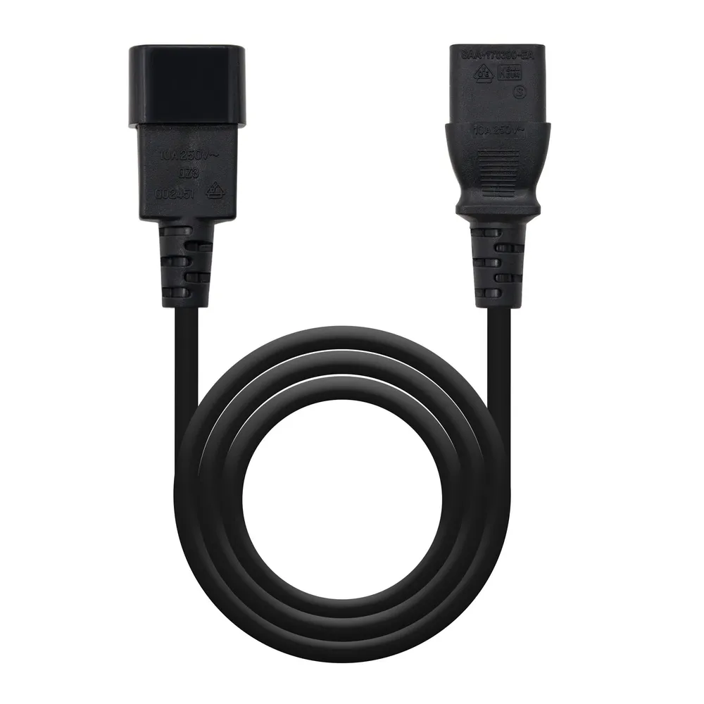 Nanocable CPU-Stromkabel, C13-Buchse/C14-Stecker, 5 m, Schwarz