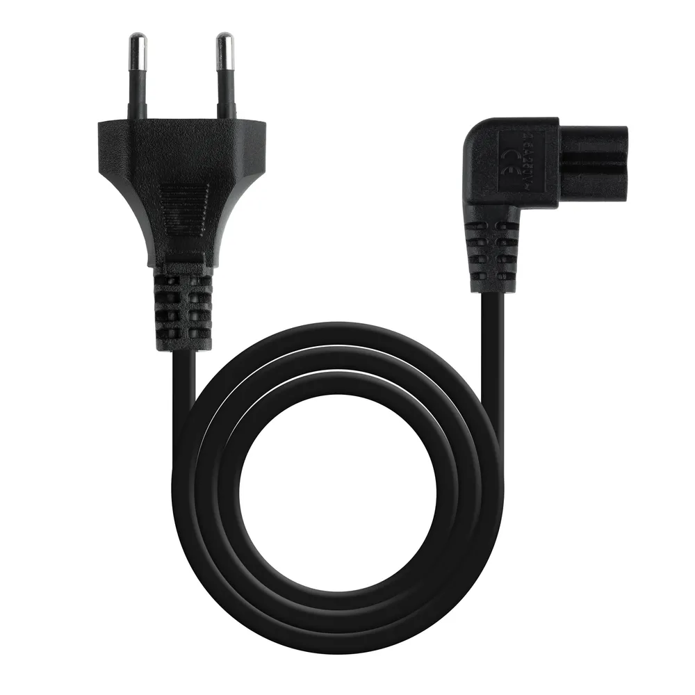 Nanocable Kabel 3 m Stromversorgung Abgewinkelt CEE7/16 Stecker auf C7 Buchse Schwarz