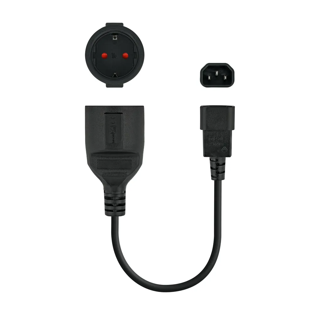 Nanocable Adapterkabel C14 auf CEE7 Stecker/Buchse 25 cm
