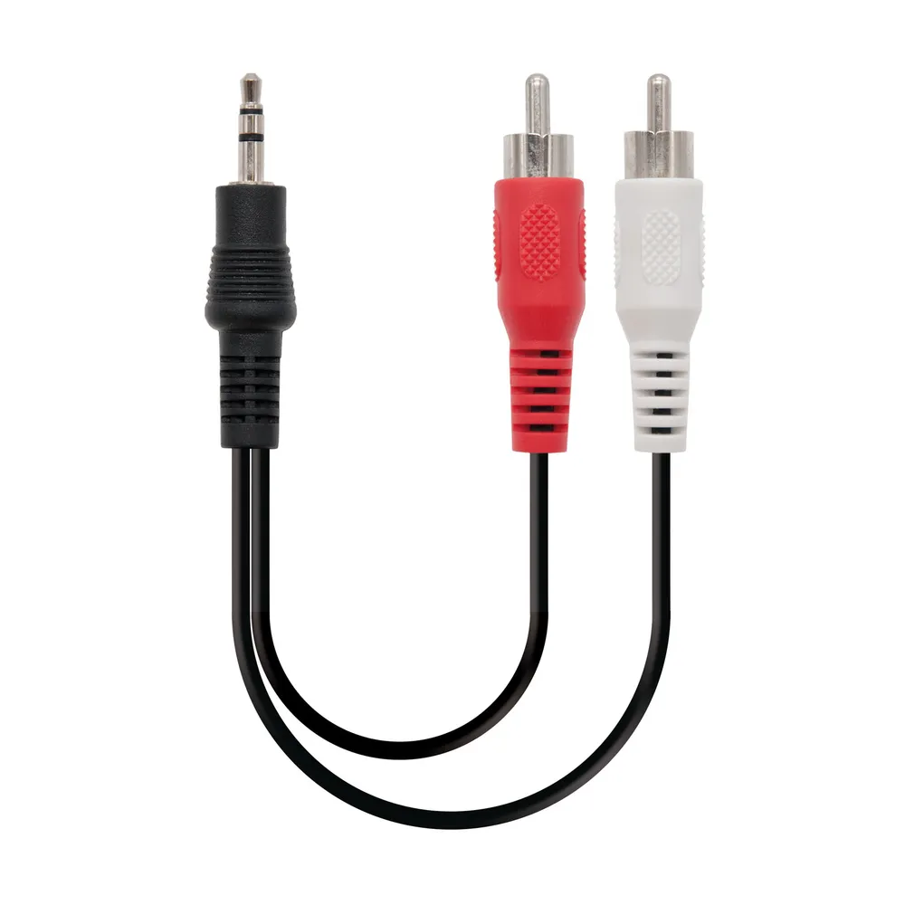 NanoCable Stereo-Audiokabel Klinke 3,5 auf 2xRCA Stecker/Stecker 1,5 m Schwarz
