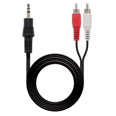 Nanocable Stereokabel Klinke 3,5 mm auf 2xRCA Stecker/Stecker 10 m Schwarz
