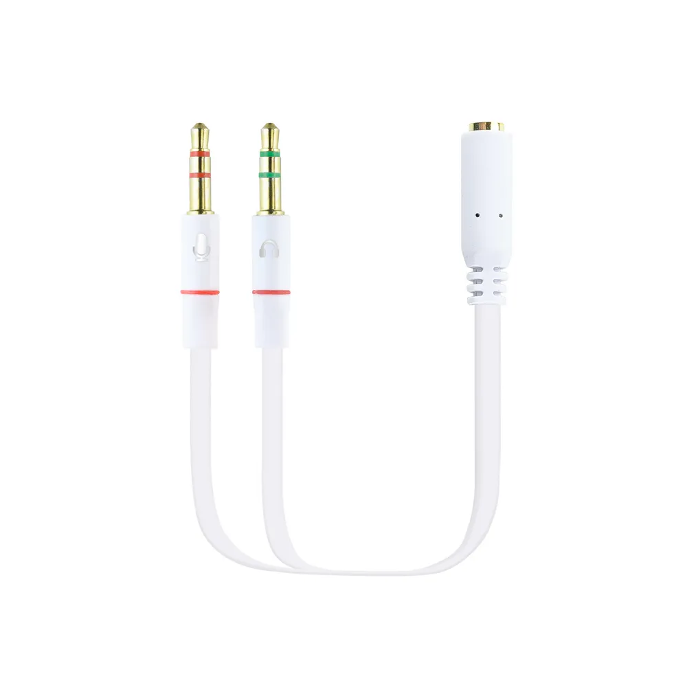 Nanocable Audiokabel Klinke 3,5 auf 2xKlinke 3,5 männlich/weiblich 20 cm weiß