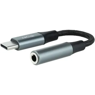 Nanocable USB-C auf 3,5mm Klinke Audioadapter Stecker/Buchse 11cm Grau/Schwarz