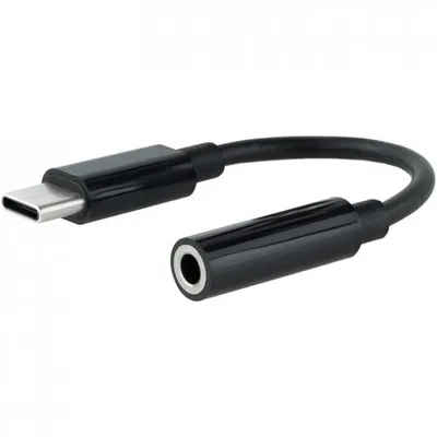 Nanocable USB-C auf 3,5-mm-Klinkenstecker Audioadapter Stecker/Buchse 11 cm Schwarz