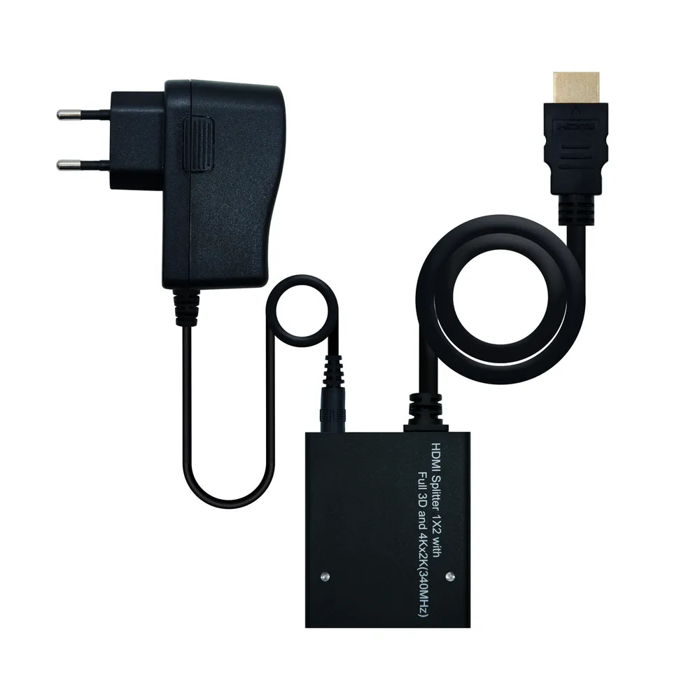 Nanocable HDMI-Splitter 1x2 mit Strom + 50 cm HDMI-Kabel